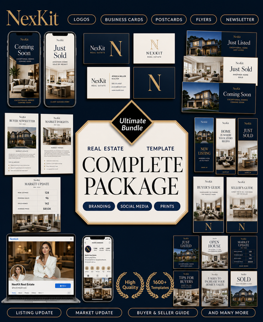 Stop Losing Listings to Real Estate Agents Who Just Look More Professional — Get Your Complete Marketing Templates Kit Ready in 5 Minutes