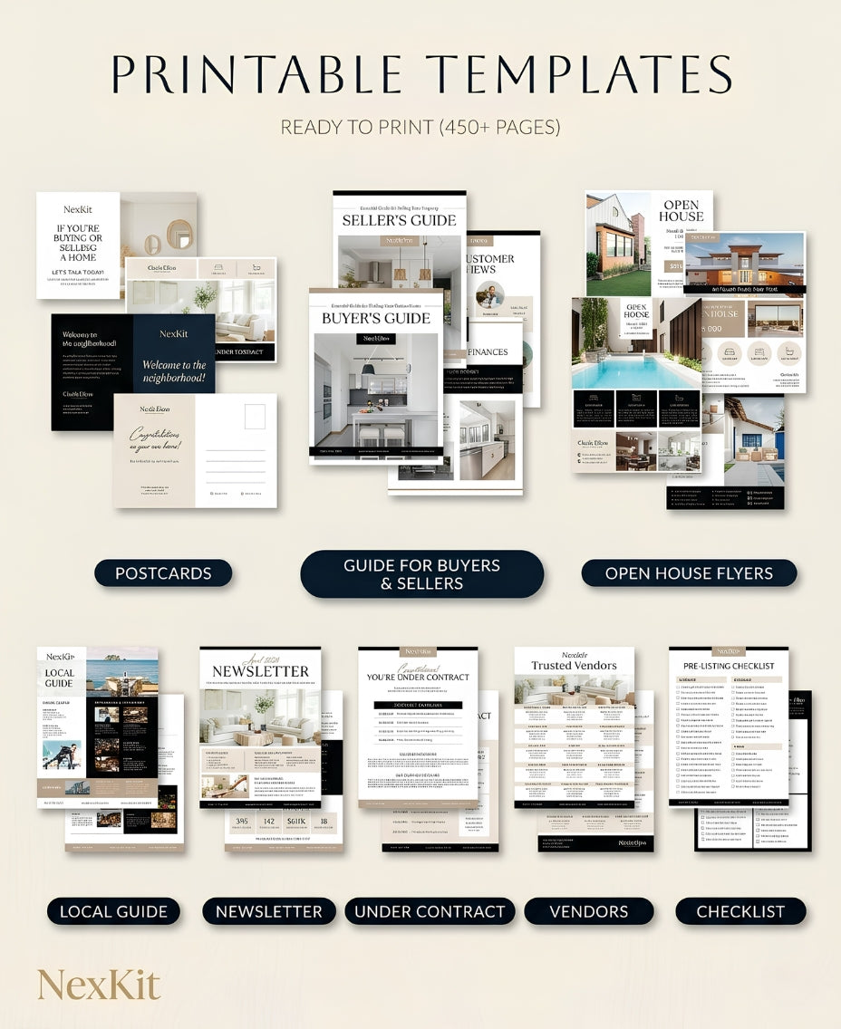 Stop Losing Listings to Real Estate Agents Who Just Look More Professional — Get Your Complete Marketing Templates Kit Ready in 5 Minutes
