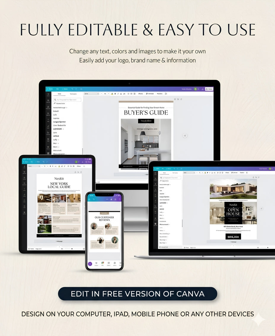 Stop Losing Listings to Real Estate Agents Who Just Look More Professional — Get Your Complete Marketing Templates Kit Ready in 5 Minutes
