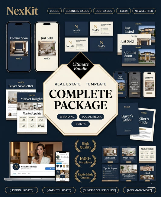 Stop Losing Listings to Real Estate Agents Who Just Look More Professional — Get Your Complete Marketing Templates Kit Ready in 5 Minutes